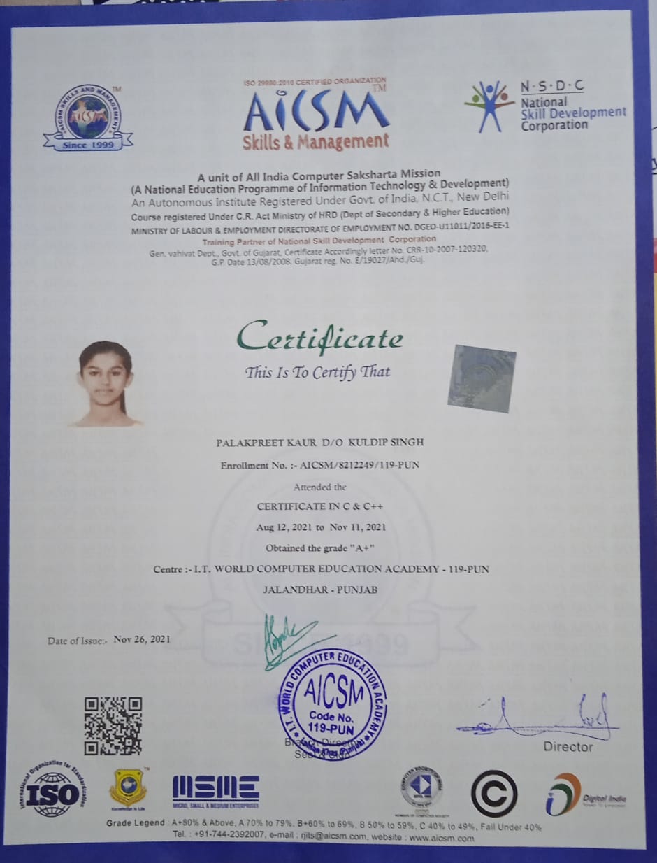 C and C++ Programming Certificate